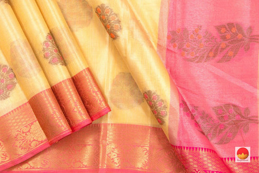 Banarasi Silk Cotton Saree - Handwoven - Antique Zari - PSC 1115 - Silk Cotton - Panjavarnam