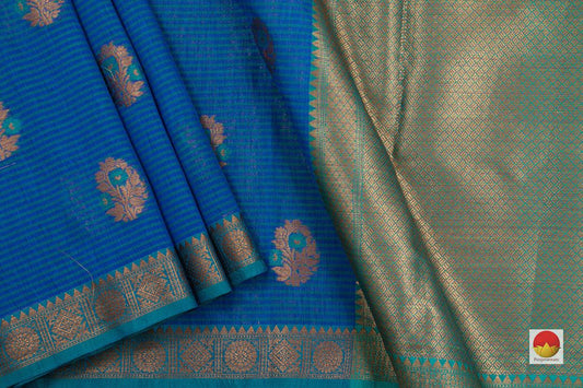 Banarasi Silk Cotton Saree - Handwoven - Antique Zari - PSC 1119 - Archives - Silk Cotton - Panjavarnam