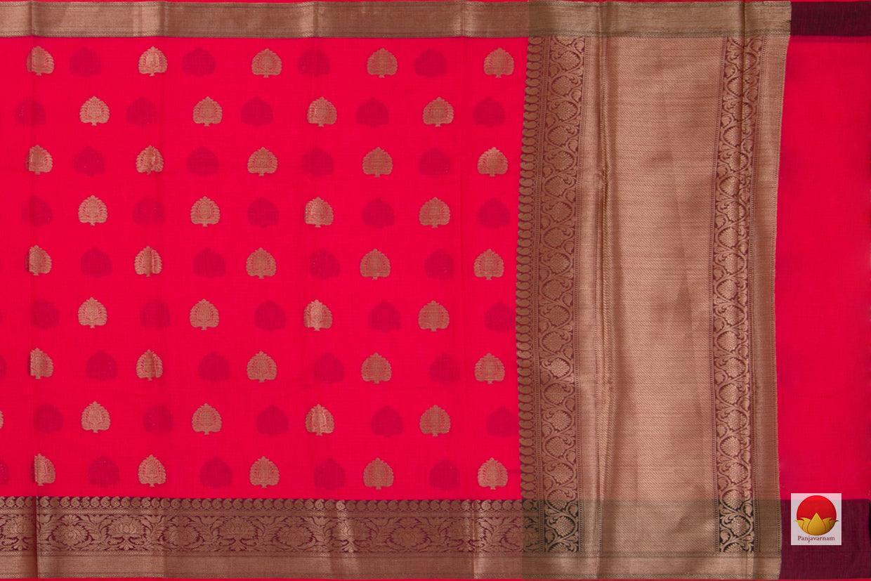 Banarasi Silk Cotton Saree - Handwoven - Antique Zari - PSC 1120 - Silk Cotton - Panjavarnam