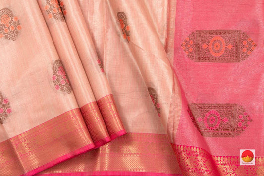 Banarasi Silk Cotton Saree - Handwoven - Antique Zari - PSC 1126 - Silk Cotton - Panjavarnam