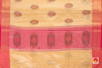 Banarasi Silk Cotton Saree - Handwoven - Antique Zari - PSC 1127 - Archives - Silk Cotton - Panjavarnam