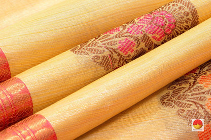 Banarasi Silk Cotton Saree - Handwoven - Antique Zari - PSC 1127 - Archives - Silk Cotton - Panjavarnam
