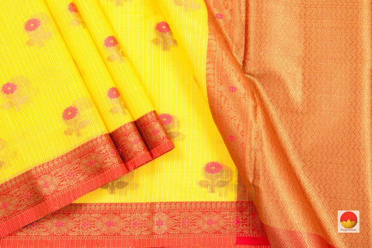 Banarasi Silk Cotton Saree - Handwoven - Antique Zari - PSC 1140 - Archives - Silk Cotton - Panjavarnam
