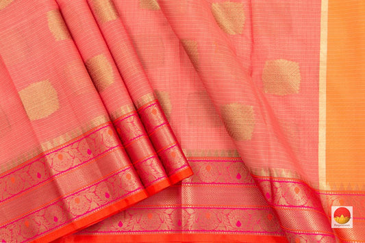 Banarasi Silk Cotton Saree - Handwoven - Antique Zari - PSC 1141 - Silk Cotton - Panjavarnam