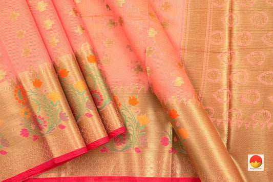 Banarasi Silk Cotton Saree - Handwoven - Antique Zari - PSC 1148 - Silk Cotton - Panjavarnam