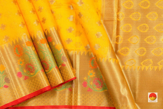 Banarasi Silk Cotton Saree - Handwoven - Antique Zari - PSC 1149 - Silk Cotton - Panjavarnam