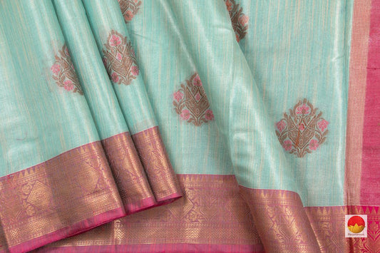 Banarasi Silk Cotton Saree - Handwoven - Antique Zari - PSC 1172 A - Silk Cotton - Panjavarnam