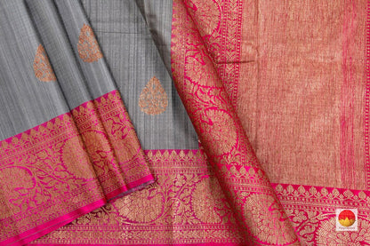 Banarasi Silk Saree - Handwoven - Matka Silk - Antique Zari - PM 252 - Archives - Banarasi Silk - Panjavarnam