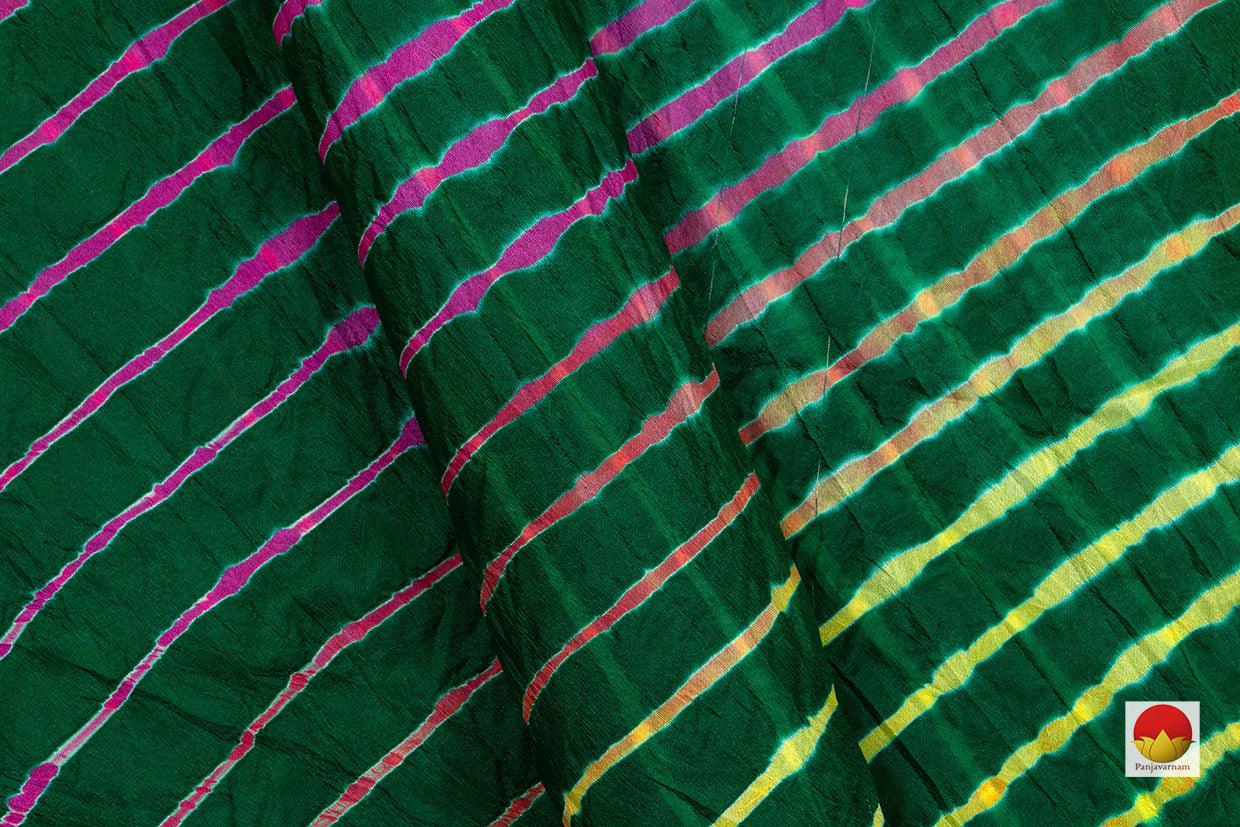 Bandhani Lehariya Silk Saree - Handwoven - PV RJ 23 - Bandhani Silk - Panjavarnam