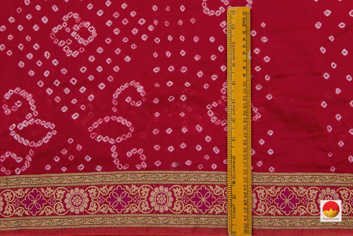 Bandhani Silk Saree - Handwoven Pure Silk - Meenakari - PV RJ 21 - Saris & Lehengas - Panjavarnam
