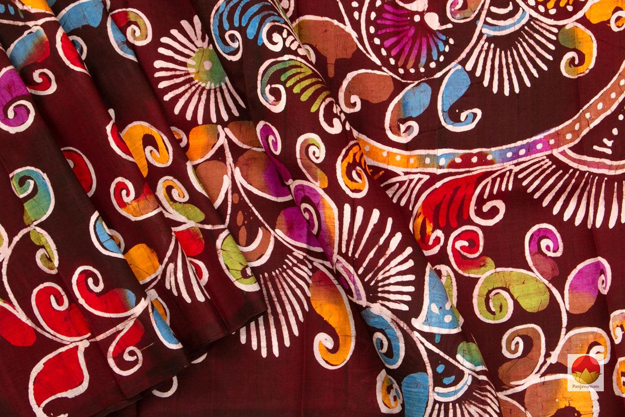 Batik Silk Saree - Handwoven Pure Silk - PB 264 - Batik Silk - Panjavarnam