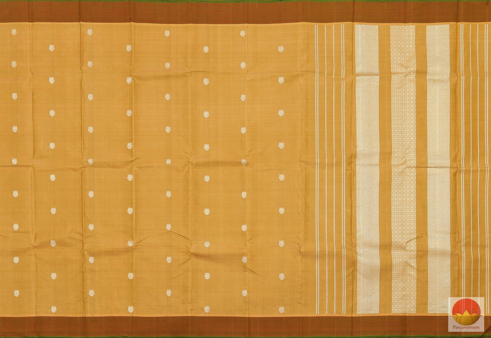 Beige & Brown - Kanchipuram Handwoven Pure Silk Saree - Pure Zari - PV 506 - Archives - Silk Sari - Panjavarnam