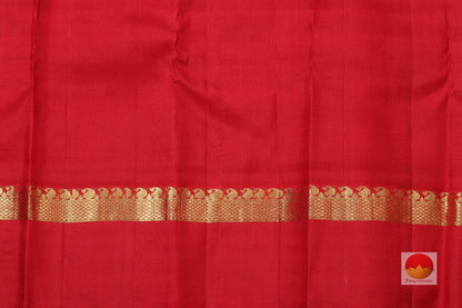 Beige and Red - Traditional Handwoven Pure Silk Kanjivaram Saree - Pure Zari - PV J7495 Archives - Silk Sari - Panjavarnam
