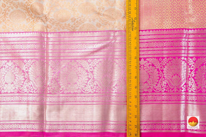 Beige Kanchipuram Tissue Silk Saree With Antique Zari Handwoven Pure Silk PV DA 05 - Dharmavaram Silk Saree - Panjavarnam PV DA 05