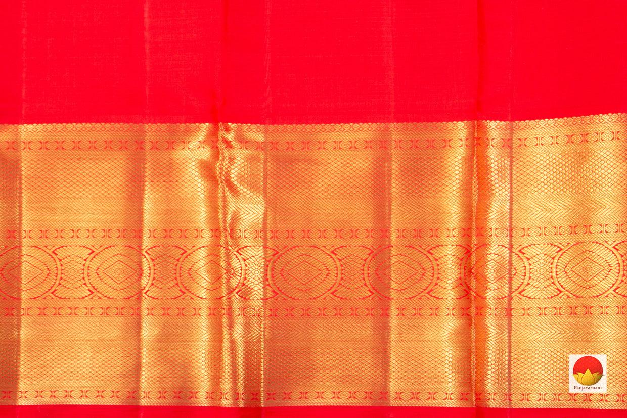 Black And Red Kanchipuram Silk Saree Handwoven Pure Silk Pure Zari For Baby Shower PV NYC 392 - Silk Sari - Panjavarnam