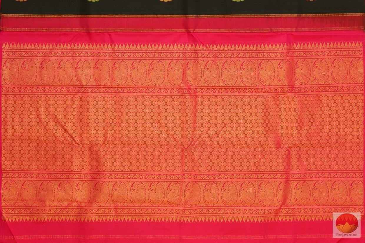 Black & Red - Kanchipuram Silk Saree - Handwoven Pure Silk - Pure Zari - PV G 4219 -Archives - Silk Sari - Panjavarnam
