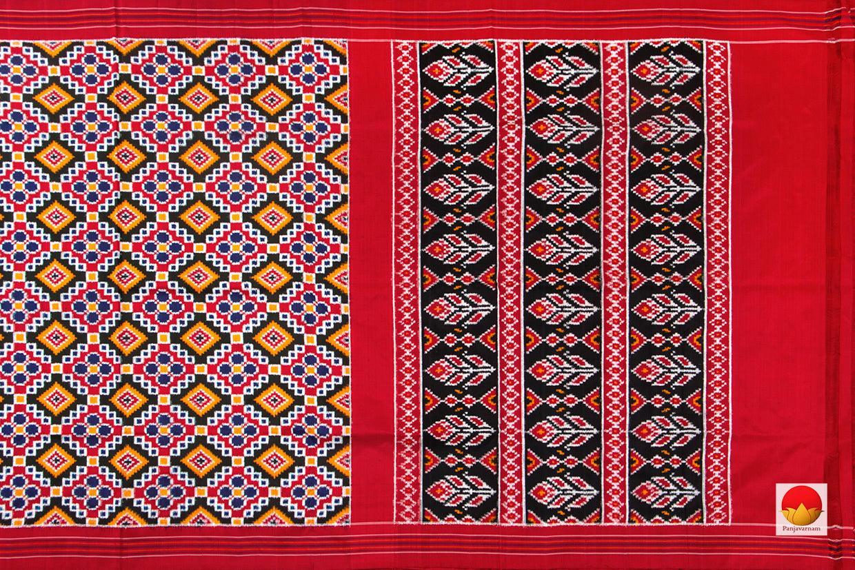 Black And Yellow Pochampally Silk Saree Double Ikkat Handwoven Pure Silk For Festive Wear PIK 296 - Apparel & Accessories - Panjavarnam PIK 296