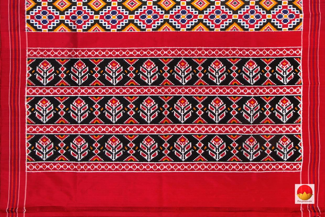 Black And Yellow Pochampally Silk Saree Double Ikkat Handwoven Pure Silk For Festive Wear PIK 296 - Apparel & Accessories - Panjavarnam PIK 296