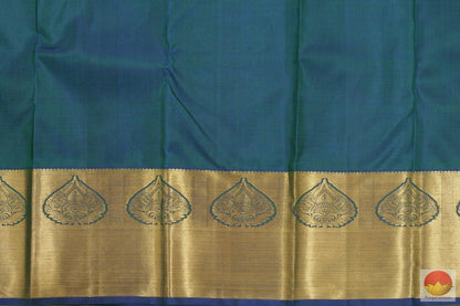 Blue & Green - Kanchipuram Silk Saree - Pure Zari - PV G 4124 - Archives - Silk Sari - Panjavarnam