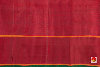 Blue And Maroon Kanchipuram Silk Saree Handwoven Pure Silk Pure Zari For Wedding Wear PV G 4293 - Silk Sari - Panjavarnam