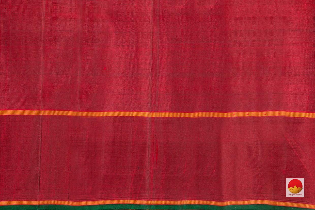 Blue And Maroon Kanchipuram Silk Saree Handwoven Pure Silk Pure Zari For Wedding Wear PV G 4293 - Silk Sari - Panjavarnam PV G 4293