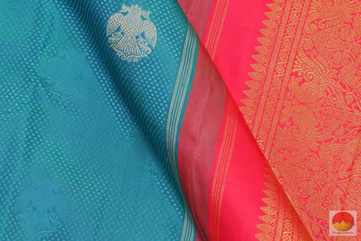 Blue & Pink - Handwoven Kanjivaram Silk Saree - Pure Silk - Pure Zari - PV G 4231 - Silk Sari - Panjavarnam