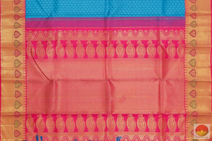 Blue & Pink - Kanchipuram Silk Saree - Handwoven Pure Silk Jacquard - Pure Zari - PV G 4121 Archives - Silk Sari - Panjavarnam