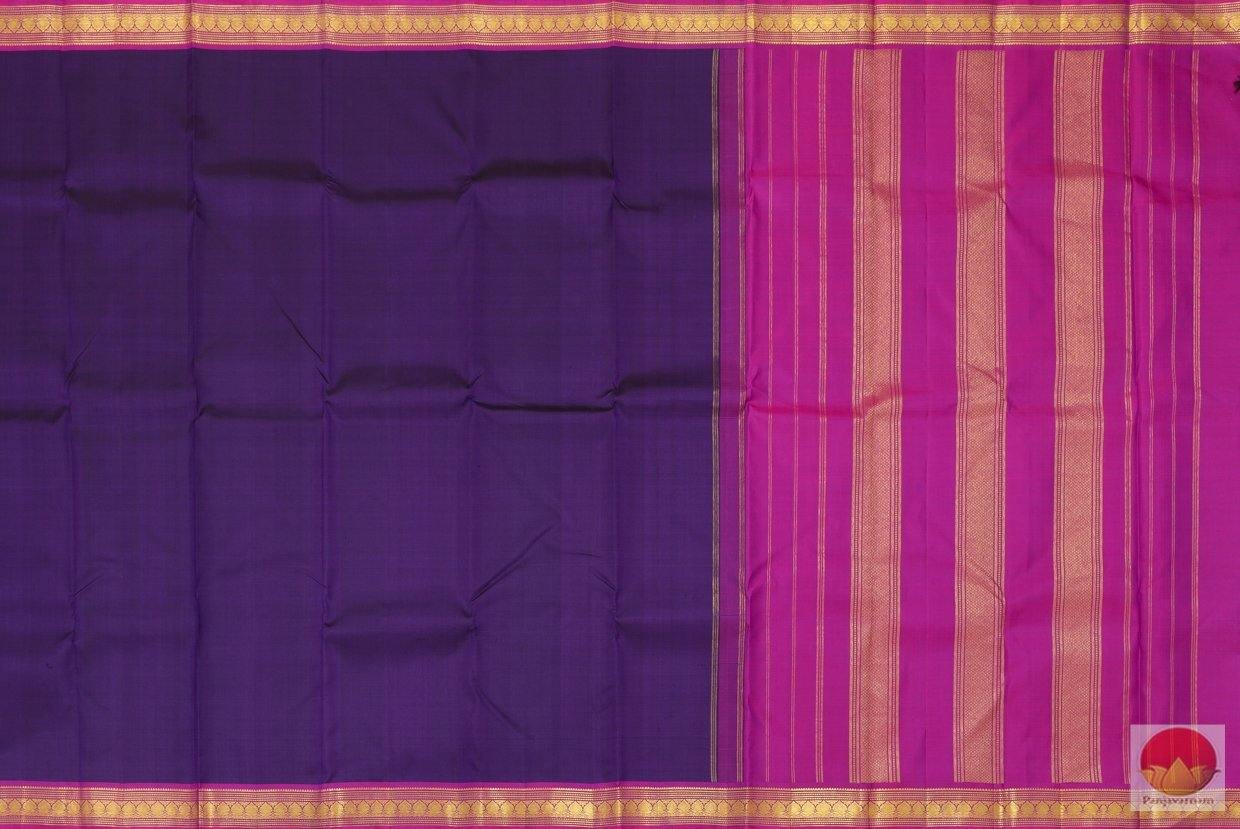 Blue & Pink - Kanchipuram Silk Saree - Handwoven Pure Silk - Pure Zari -PV G 4230 - Archives- Archives - Silk Sari - Panjavarnam
