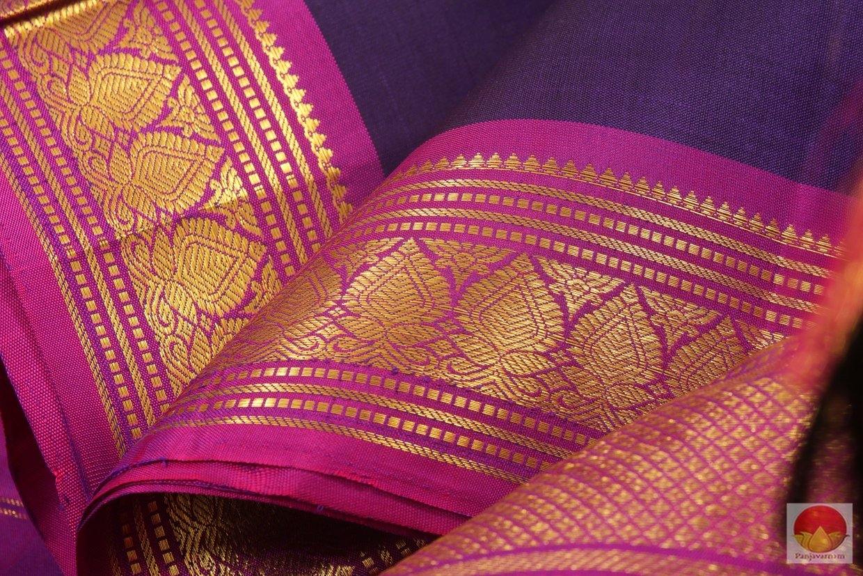 Blue & Pink - Kanchipuram Silk Saree - Handwoven Pure Silk - Pure Zari -PV G 4230 - Archives- Archives - Silk Sari - Panjavarnam