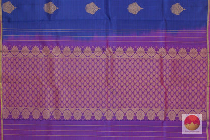 Blue & Purple - Handwoven Kanchipuram Silk Saree - Pure Zari - PV ASB 16 - Archives - Silk Sari - Panjavarnam
