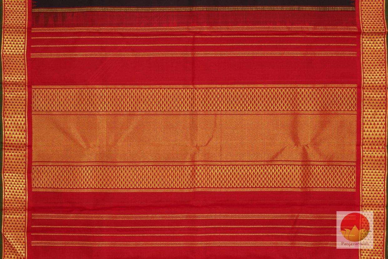 Blue & Red - Kanchipuram Silk Saree - Handwoven Pure Silk - Pure Zari - PV J 1423 - Silk Sari - Panjavarnam
