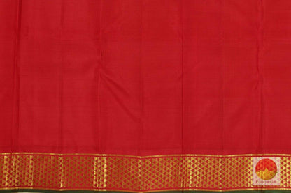 Blue & Red - Kanchipuram Silk Saree - Handwoven Pure Silk - Pure Zari - PV J 1423 - Silk Sari - Panjavarnam