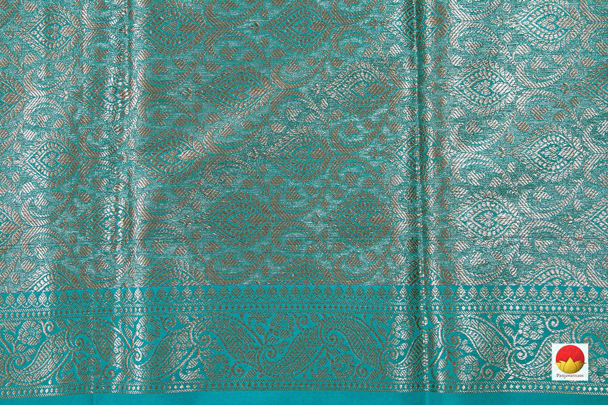 Blue Banarasi Silk Cotton Saree With Antique Zari Handwoven PSC 1191 - Silk Cotton - Panjavarnam