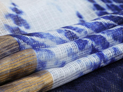 Blue Bandhani Shibori Kota Silk Saree Handwoven For Office Wear PV RJ 35 - Bandhani Silk - Panjavarnam PV RJ 35