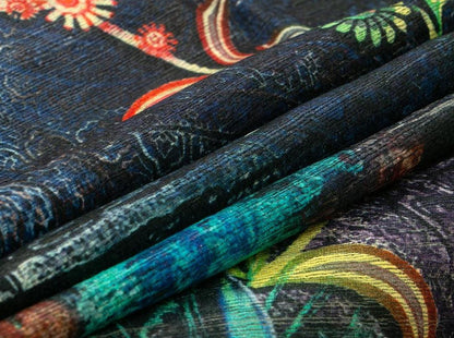 Blue Tussar Silk Saree With Digital Print Handwoven Pure Silk PT 645 - Tussar Silk - Panjavarnam 