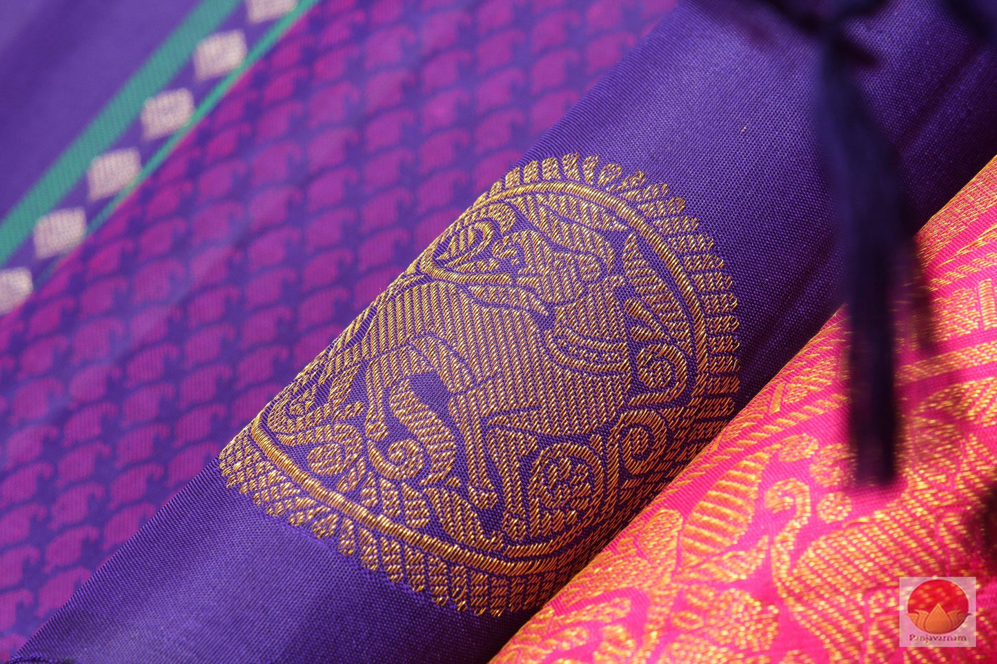 Borderless - Handwoven Pure Silk Kanchipuram Saree - Pure Zari - PV G 1888 Archives - Silk Sari - Panjavarnam