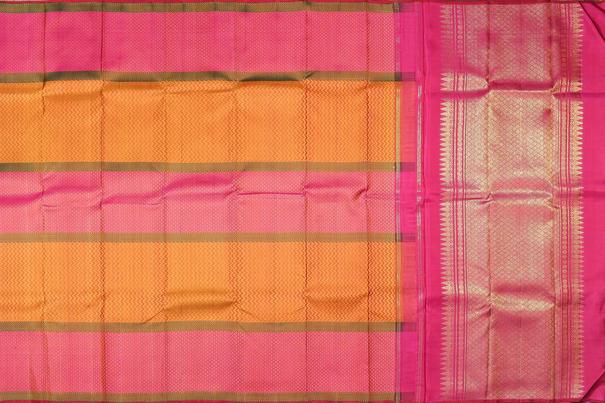 Borderless Handwoven Pure Silk Kanjivaram Saree - Pure Zari - PA 110 - Silk Sari - Panjavarnam