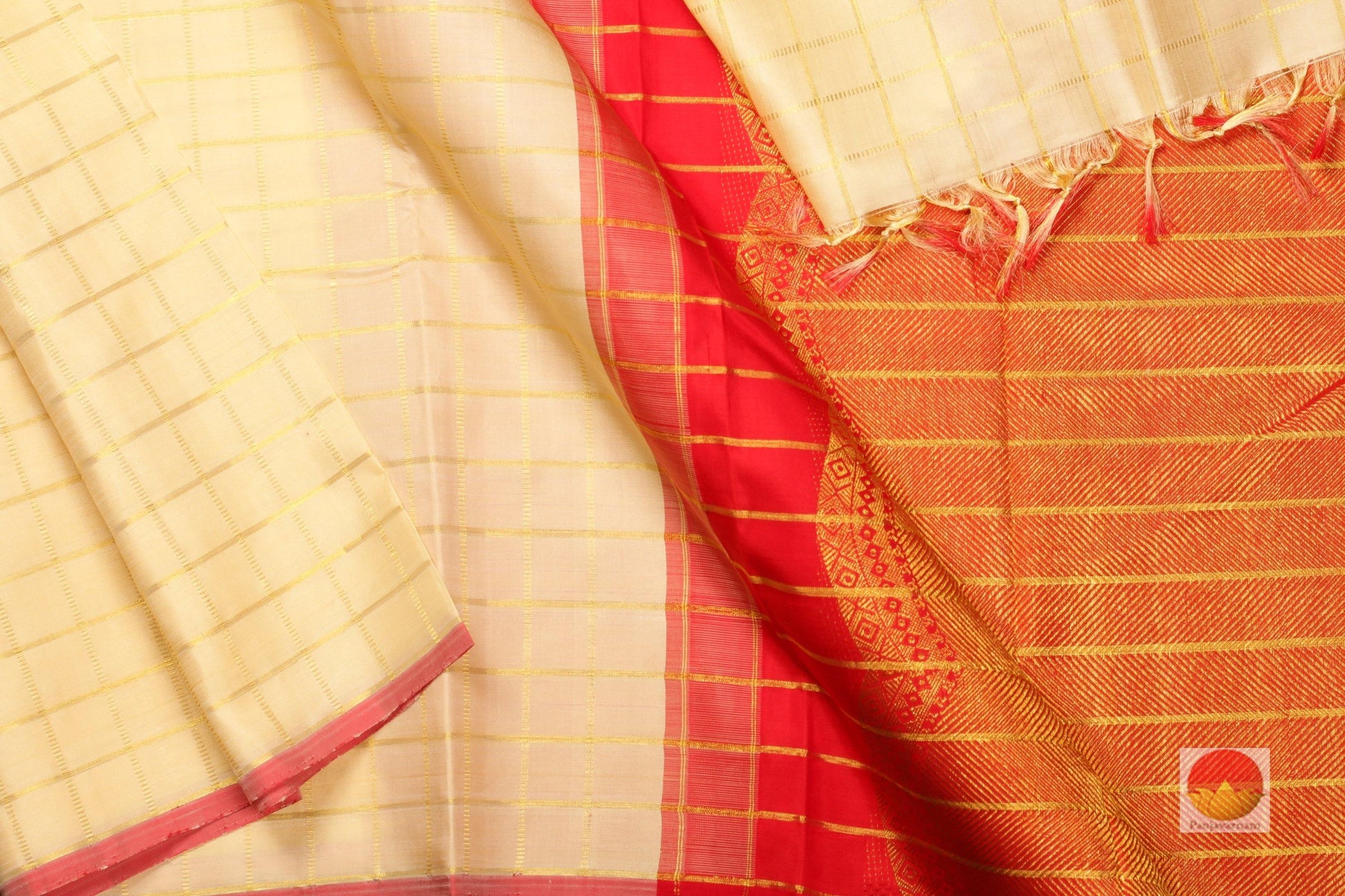 Borderless Handwoven Pure Silk Kanjivaram Saree - Pure Zari - PA 202 - Archives - Silk Sari - Panjavarnam