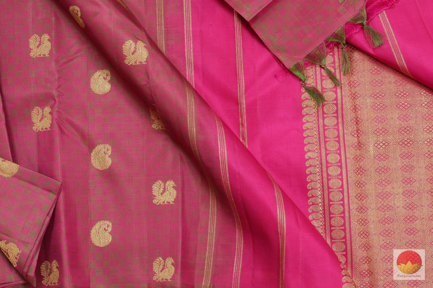 Borderless - Handwoven Pure Silk Kanjivaram Saree - Pure Zari - PV G 1954 Archives - Silk Sari - Panjavarnam