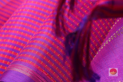 Borderless Handwoven Pure Silk Kanjivaram Saree - Silk Thread Work - PV L1 Archives - Silk Sari - Panjavarnam