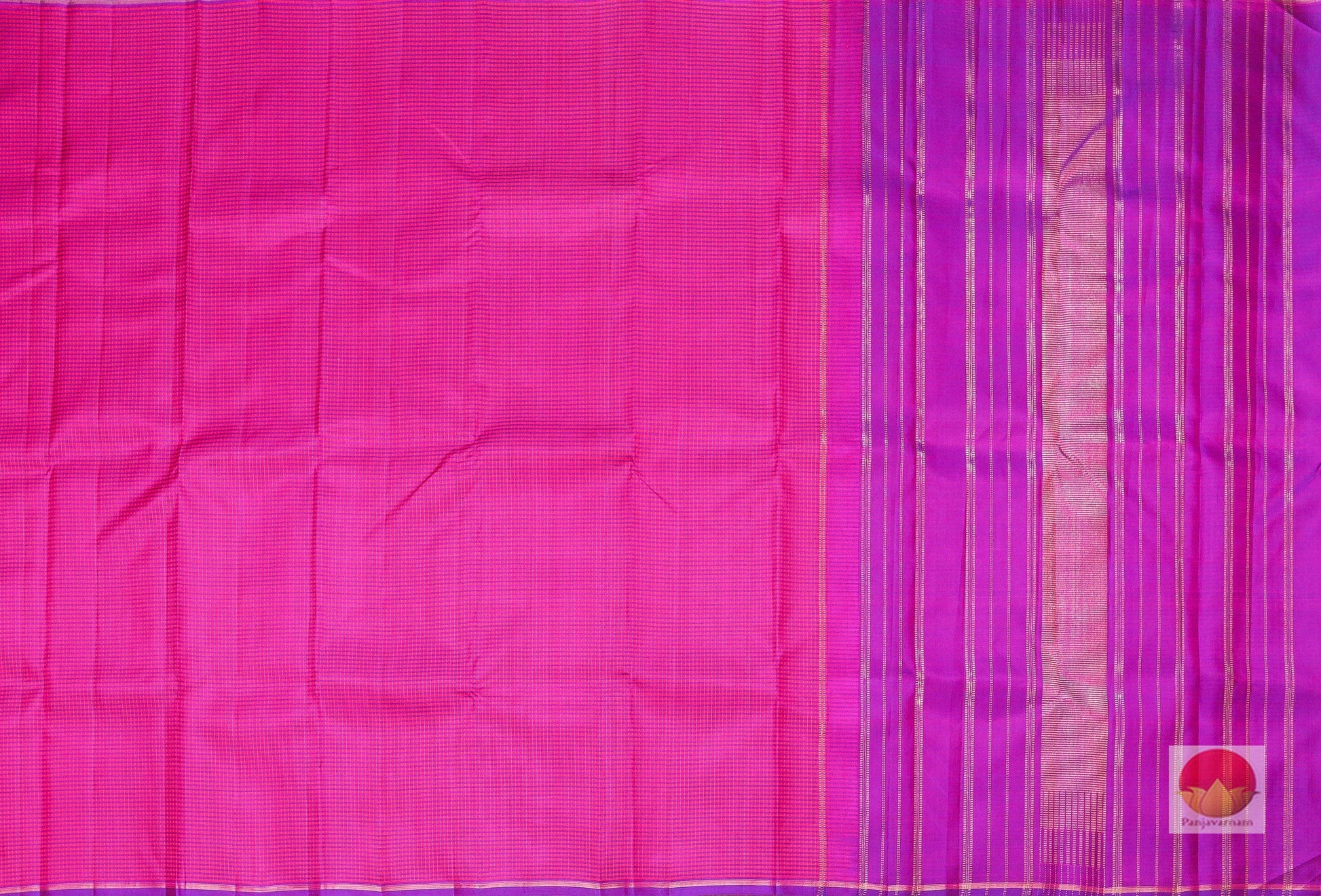 Borderless Handwoven Pure Silk Kanjivaram Saree - Silk Thread Work - PV L1 Archives - Silk Sari - Panjavarnam