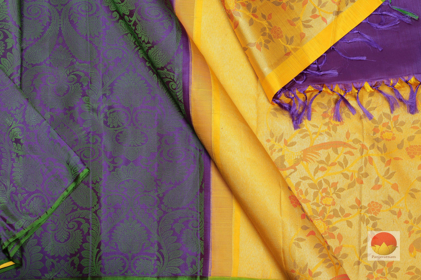 Borderless Handwoven Pure Silk Kanjivaram Saree - Silk Thread Work - PVVK 155221 Archives - Silk Sari - Panjavarnam