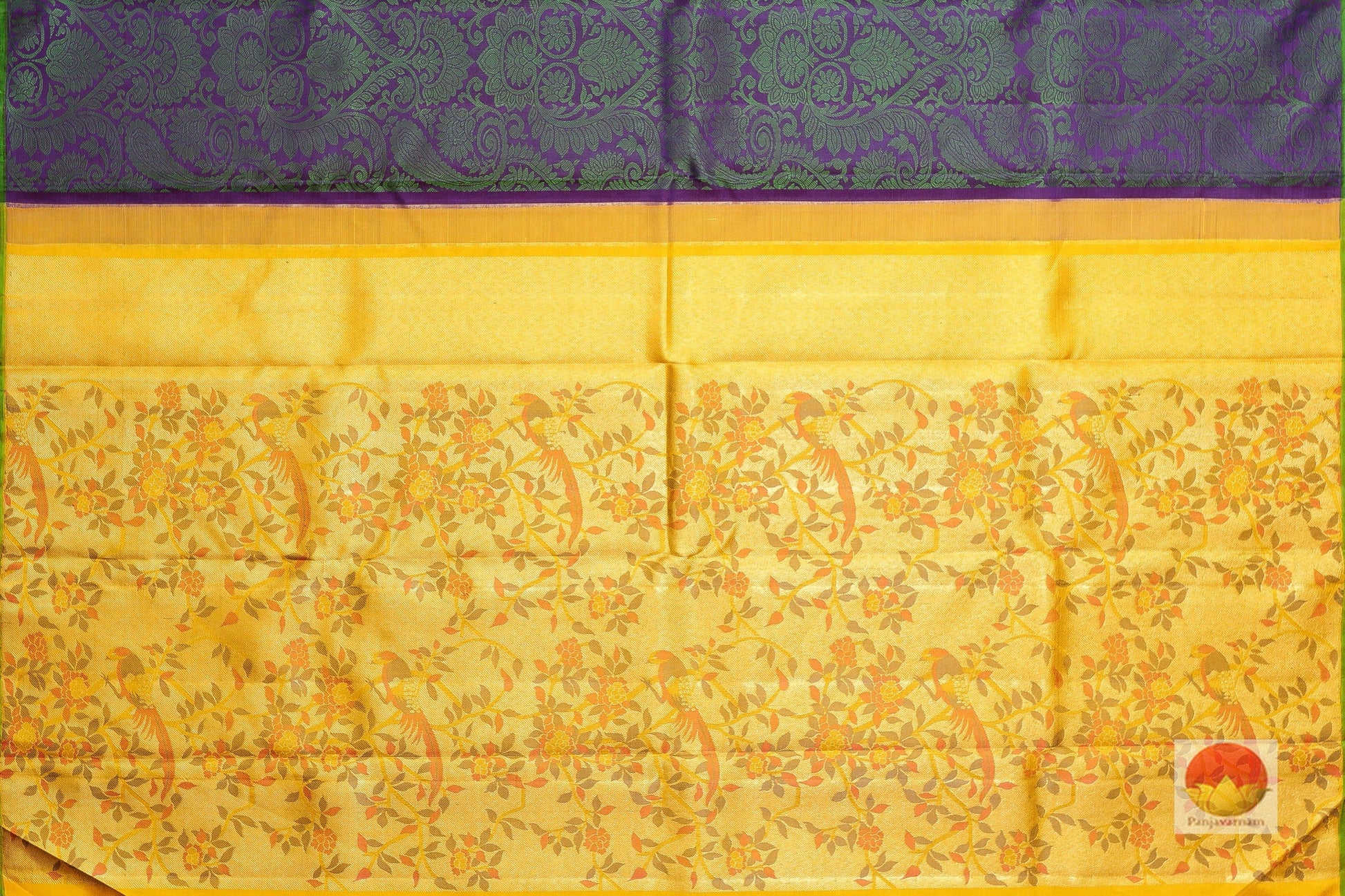 Borderless Handwoven Pure Silk Kanjivaram Saree - Silk Thread Work - PVVK 155221 Archives - Silk Sari - Panjavarnam
