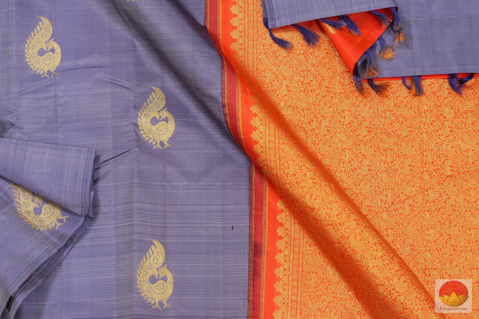 Borderless Handwoven Pure Silk Saree - Pure Zari - PVG 4019 Archives - Silk Sari - Panjavarnam