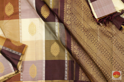 Borderless - Multi Colour Checks - Handwoven Pure Silk Kanjivaram Saree - Pure Zari - J11059 Archives - Silk Sari - Panjavarnam