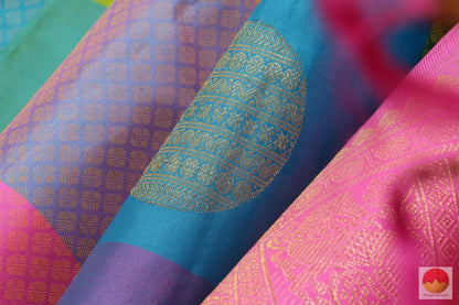 Borderless Multicolour Checks - Pure Silk Kanjivaram Saree - Pure Zari - PV G 2037 Archives - Silk Sari - Panjavarnam