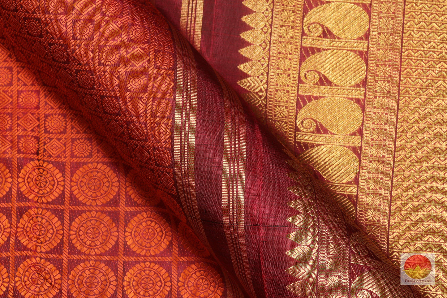 Borderless - Silk Thread Work - Handwoven Pure Silk Kanjivaram Saree - Pure Zari - PV SO 5 5235 Archives - Silk Sari - Panjavarnam