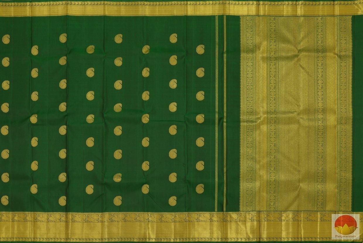 Bottle Green - Handwoven Kanchipuram Silk Saree - Pure Zari - PV G 4139 - Archives - Silk Sari - Panjavarnam