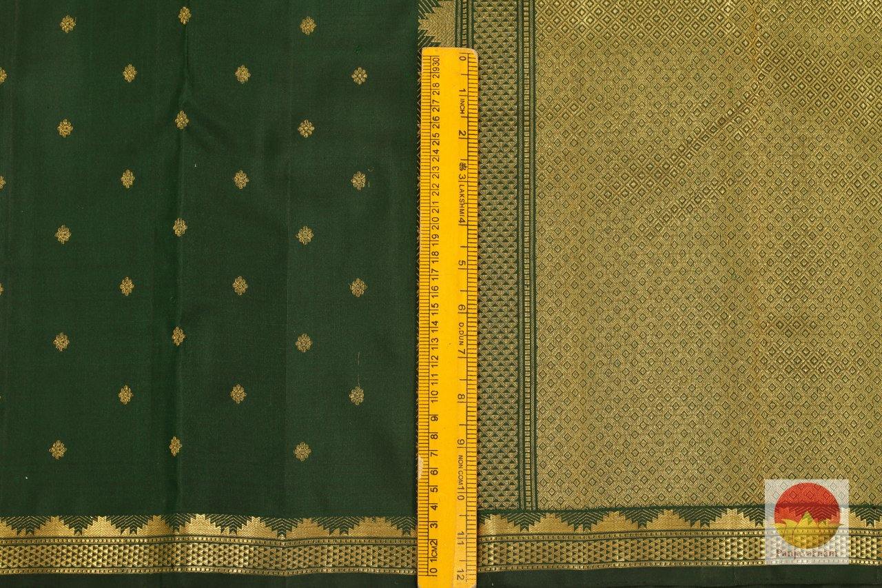 Bottle Green - Handwoven Pure Kanjivaram Silk Saree - Pure Zari - PV BS 102 - Archives - Silk Sari - Panjavarnam