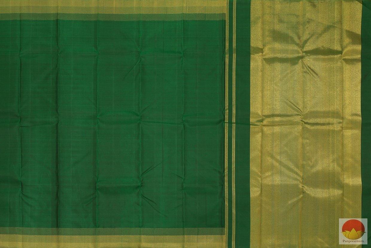 Bottle Green - Kanchipuram Silk Saree - Handwoven Pure Silk - Pure Zari - PV G 4173 - Archives - Silk Sari - Panjavarnam